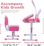 Desk for Kids Desk and Chair Set Kids Art Desk Drafting Table Desk Set with Adjustable Height, T3060P270013