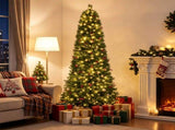 7FT Narrow Pencil Artificial Christmas Tree , Pre-Lit Warm White LEDs, Flame-Retardant PVC, Easy 83805445