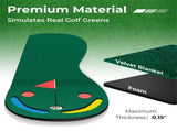 9.8ftx3ft Par 3 Golf Putting Green - Kidney-Shaped, True-Roll Surface, Green PVE Material 93744332
