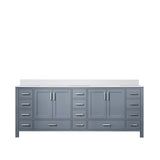 Dark Grey Double Bath Vanity 84 in. W x 22 in. D, with White Quartz Top B2731P258975