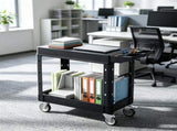 550 lbs Utility Cart, 31.3 x 17.7 Inch 2-Shelf Heavy Duty Plastic Service Cart with 360&deg Swivel 77985819