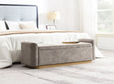 49" Bench with Storage, Storage Ottoman Bench with Safety Hinge, Gold Metal Base with wood frame, W2671P441836