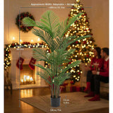 2 PCS Set 5.2ft Artificial Trees Faux Tropical Potted Plants Areca Palm Tree for Christmas Indoor 98380593