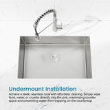 Kitchen Sink, 33x19 Drop In Single Bowl, Undermount Handmade Sink in Brushed Nickel, with US 31436810