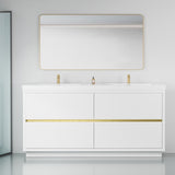 72" Freestanding Bathroom Vanity with Sink, Bathroom Storage Vanity Cabinet with Stone Resin W1573P211198