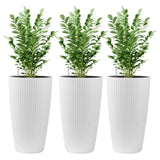 ZUN Indoor/Outdoor Modern The appearance is made of imitation rattan Design Planter,22.5 inch White W2885P247727