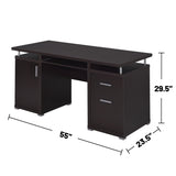 ZUN Computer Desk with 2 Drawers and Cabinet in Cappuccino B016P162591