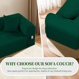 Spring Sofa with High-Quality Fabric, Pillows & Storage - Pocketed Springs, High-Density Foam, for B347P365278