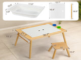 Children's Sensory Table with Stool, Kids Activity Table with 2 Storage Bins & 2 Pen Holders & Paper 95960477