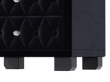Elegant Velvet Nightstand with 2 Drawers and Crystal Handle, Storage Bedside Table with 94999948