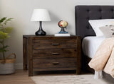 Wood Nightstand End Side Table with 3 Drawer for Living Room, Bedroom 02743456