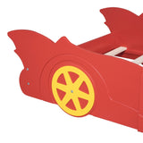 Twin Size Race Car-Shaped Platform Bed with Wheels,Red WF298789AAJ