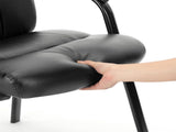 Executive Office Guest Chair - Stylish and Comfortable PU Leather Desk Chair with Lumbar Support and 17395275