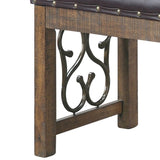 Black and Weathered Cherry Bench with Nailhead Trim B062P189064