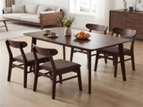 47" Walnut Dining Table for 4-6 People, Rubber Wood Legs Kitchen Table with Smooth Veneered Top 91408518