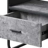 Concrete Grey and Black 2-drawer TV Stand B062P186514