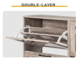 Barn door with 4 flip-down drawers, black metal single-sided handle melamine particleboard black 85826023