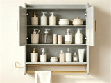 Gray Wall Mounted Bathroom Storage Cabinet Towel Rack & Side Hook, Over Toilet Medicine Cabinet 59407293