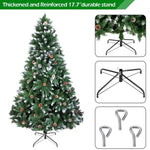 ZUN Christmas Tree 7FT 1350 Branch Flocking Spray White Tree Plus Pine Cone 59813333