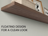 Floating Shelves 1.50" H, with 2 Shelf, Walnut B097P250908