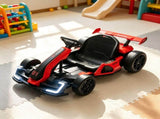 Red 24V Electric Drift Go Kart, 7.5 MPH Max Speed, Adjustable Seat for Growing Kids, Slow Start for 20151402