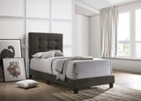 Charcoal Tufted Twin Panel Bed B062P153538