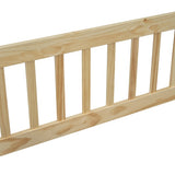 Twin Wood House-Shaped Floor Bed with Fence, Guardrails ,Natural W504P143291
