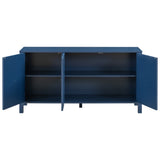 U_STYLE Sideboard with Curved Swirl Patterned Doors and Artistic Three-Door Design,Suitable for N711P178411V