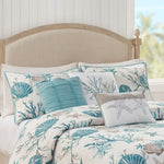 ZUN 6 Piece Cotton Sateen Quilt Set with Throw Pillows Aqua Full/Queen B03597652