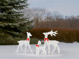 3-Piece Lighted Tinsel Christmas Reindeer Family Outdoor Decorations, Weather Proof Deer Family 31183230