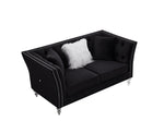 ZUN Black, Velvet, 2+3 Seat Sofa Set, Cushion Combination Lounge Sofa, Deep Tufted Button Luxury Sofa 68855799