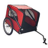 ZUN Dog Bike Trailer, Breathable Mesh Dog Cart with 3 Entrances, Safety Flag, 8 Reflectors, Folding Pet 55291852