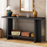 U_STYLE Vintage-Inspired and Ash Wood Veneer ConsoleTable with T-Leg Design,Suitable for N711P241289B