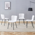 ZUN Luxury Minimalist Chairs - A set of 4 high quality dining chairs with black legs. The integral W1151P262794