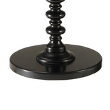 Black Round Wooden Side Table B062P181368