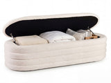 White Upholstered Storage Bench with Gas Struts 660LBS Seating Capacity for Bedroom 41466340