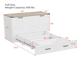 Full Size Farmhouse Murphy Cabinet Bed with Charging Station, Foldable Platform Bed with Large 56836173