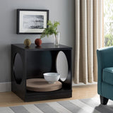 Circle Design Comfortable Pet End Table with Removable Mat in Red Cocoa B107130841