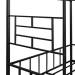 ZUN Metal House Bed Frame Full Size with Slatted Support No Box Spring Needed Black MF289094AAB