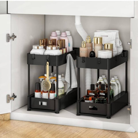 ZUN Two storage racks can be used for storage and storage the sink. The bathroom can be stored 32074535