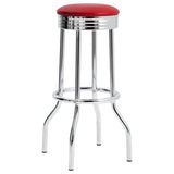Red and Chrome Bar Height Stool B062P153506