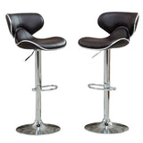 Masaccio Upholstery Airlift Adjustable Swivel Barstool with Chrome Base, Set of 2, Dark Brown T2574P164832