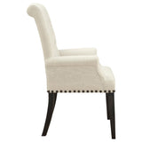Beige and Smokey Black Tufted Arm Chair B062P145444