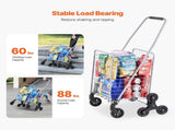 45L Stair Climbing Grocery Cart with 360&deg Swivel Wheels, Foldable and Lightweight Utility Cart 43773425