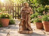24.5" Saint Francis Statue with Built-in Bird Feeder Religious Garden Sculpture 66689030