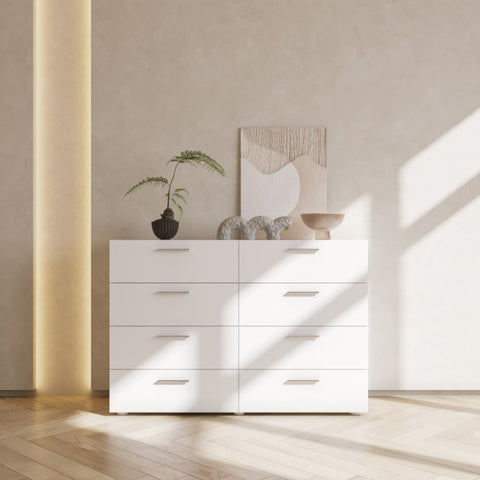 ZUN 8 Drawer Double Dresser for Bedroom, Wide Storage Cabinet for Living Room Home Entryway, White 34559218