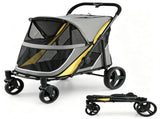 220LBS Large Capacity Dog Stroller, Foldable Pet Stroller with 360&deg Swivel Shock-Absorbing 75075649
