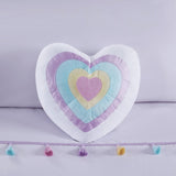 Tassel Comforter Set with Heart Shaped Throw Pillow Full/Queen B035P294223