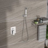 Dual Shower Head - 10 Inch Ceiling Mount Square Shower System with Rough-in Valve, Chrome W124357655