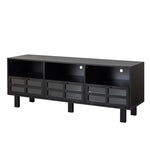 ZUN TV stand,TV cabinet,American country style TV lockers,The toughened glass door panel,Metal 27389878